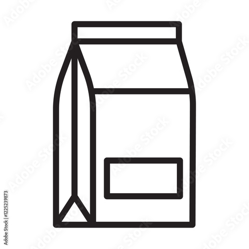 Coffee package icon Flat vector set outline