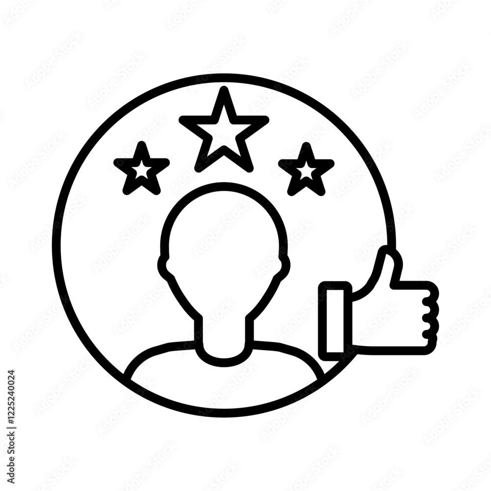 Customer experience icon Flat vector set outline Customer experience icon Flat vector set outline