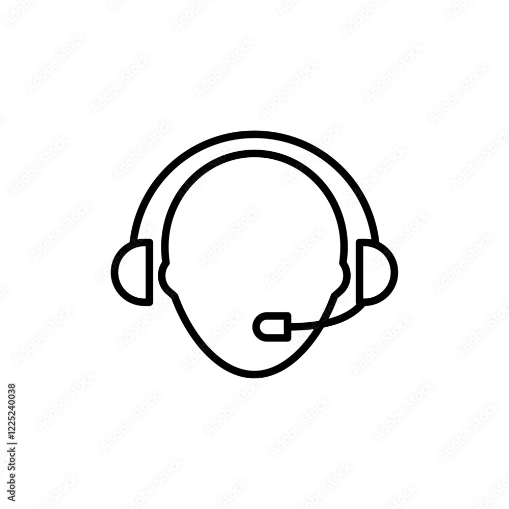 Customer support icon Flat vector set outline Customer support icon Flat vector set outline