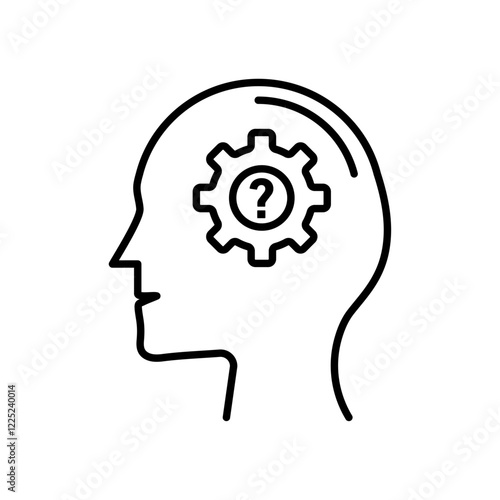 Curious Mind icon Flat vector set outline