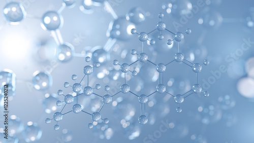 palonosetron molecular structure 3d, antiemetic agent, structural chemical formula view from a microscope photo