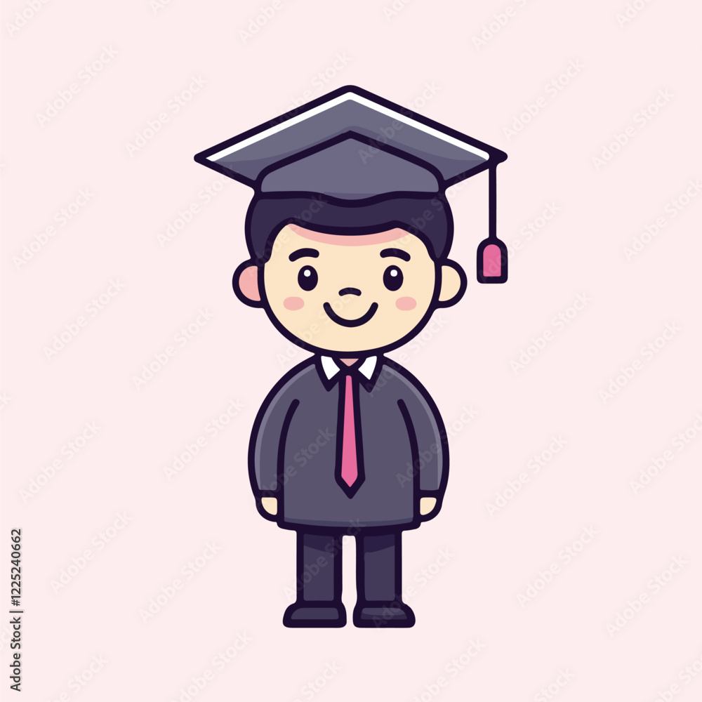 Cute cartoon Graduation Boy vector illustration Cute cartoon Graduation Boy vector illustration