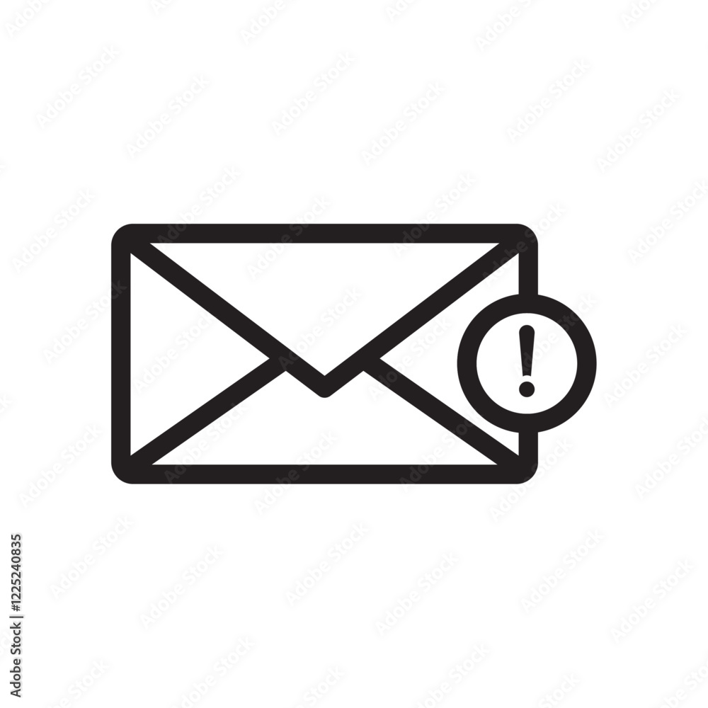 Email Erro Icon Flat vector set outline Email Erro Icon Flat vector set outline