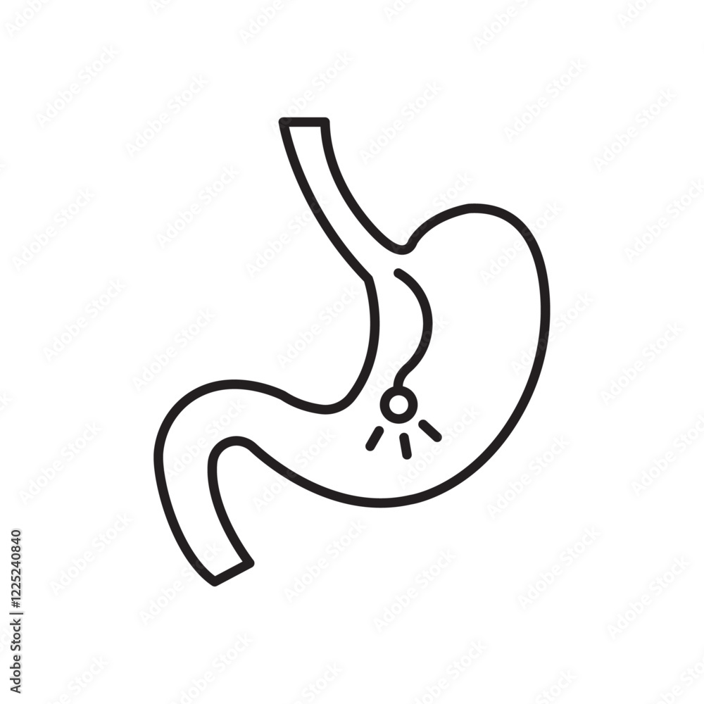 Fototapeta premium Endoscopy icon Flat vector set outline