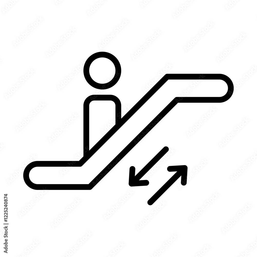 escalator icon Flat vector set outline escalator icon Flat vector set outline