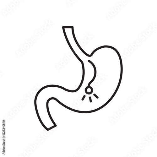 Endoscopy icon Flat vector set outline