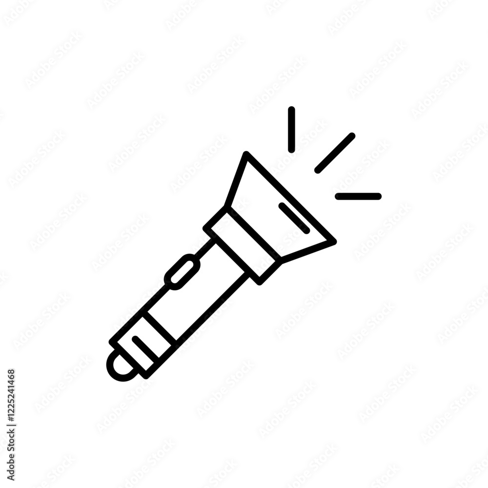 Flashlight icon Flat vector set outline Flashlight icon Flat vector set outline
