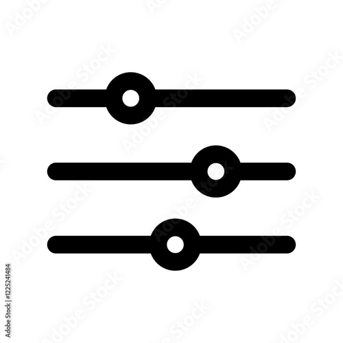 Filter control icon Flat vector set outline