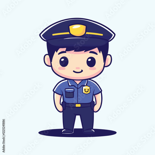 A cartoon of a police officer vector illustration 