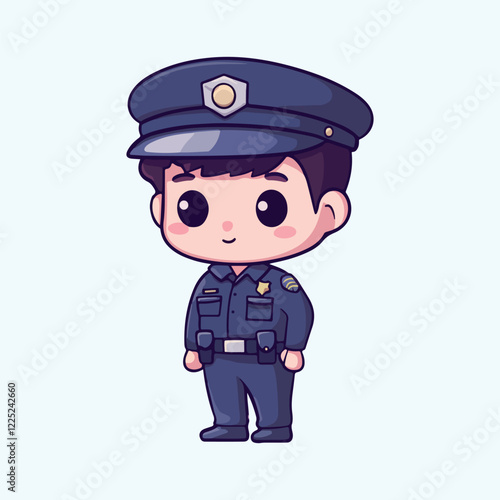 A cartoon of a police officer vector illustration 