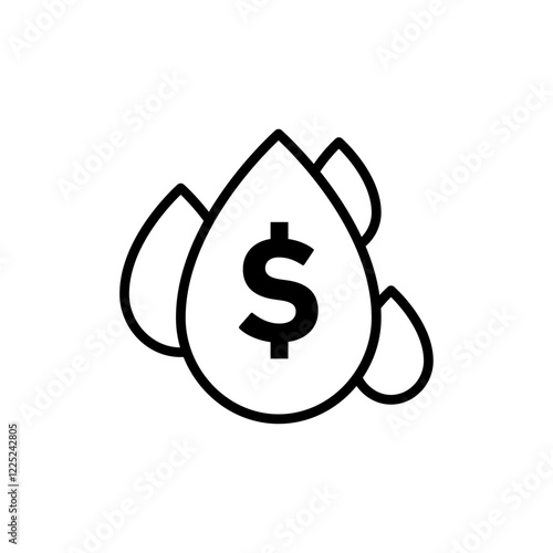 Liquidity icon Flat vector set outline