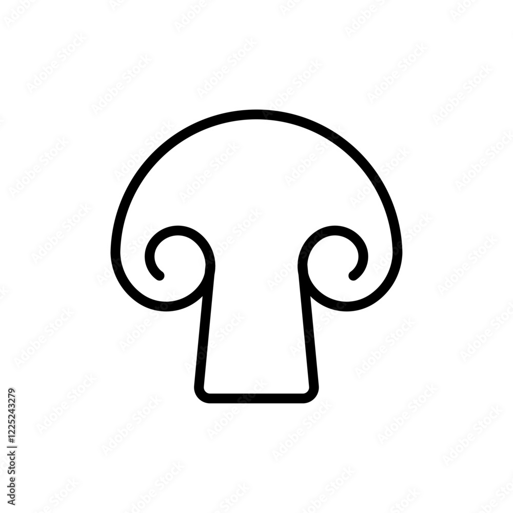 mushroom icon Flat vector set outline mushroom icon Flat vector set outline