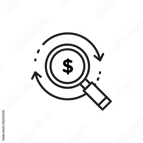 money tracking icon Flat vector set outline