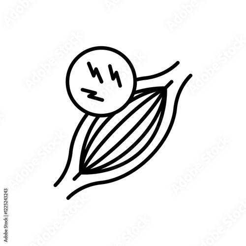 Muscle pain icon Flat vector set outline