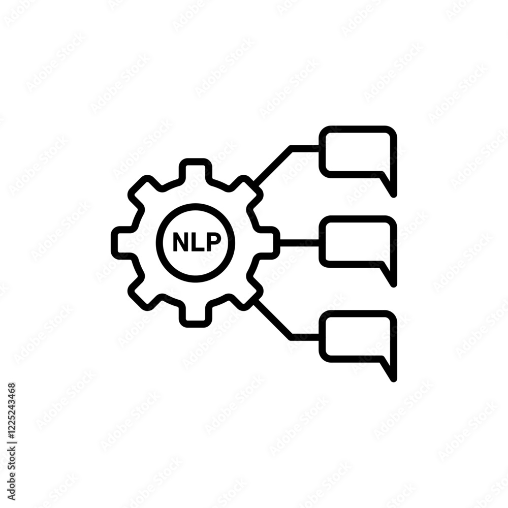 Obraz premium Nlp icon Flat vector set outline
