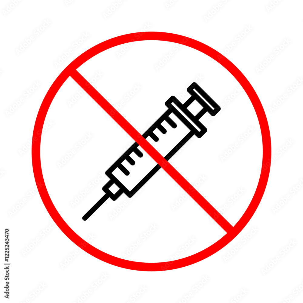 No Steroids Icon Flat vector set outline No Steroids Icon Flat vector set outline