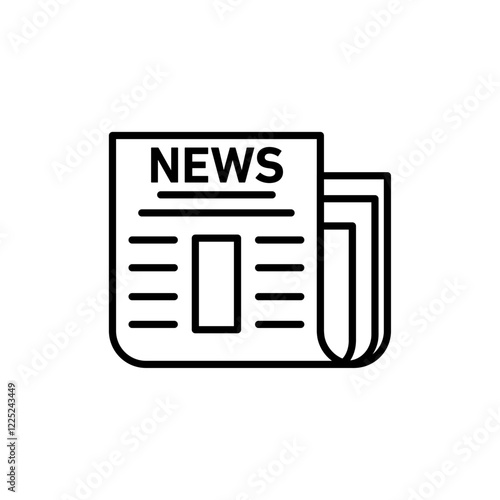 Newspaper icon Flat vector set outline