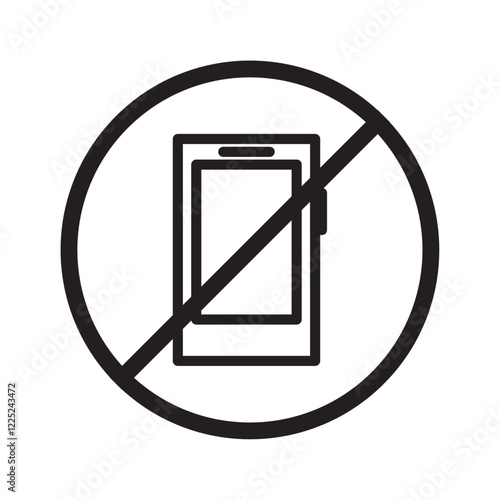No Mobile phone icon Flat vector set outline