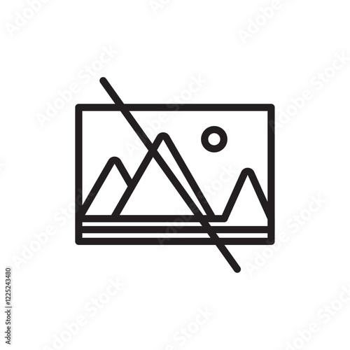 No image Icon Flat vector set outline