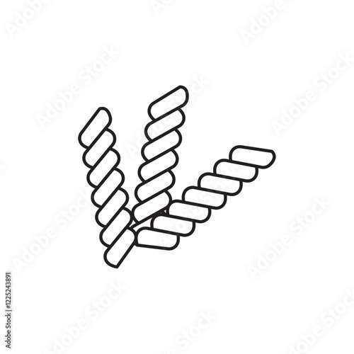 Pasta icon Flat vector set outline