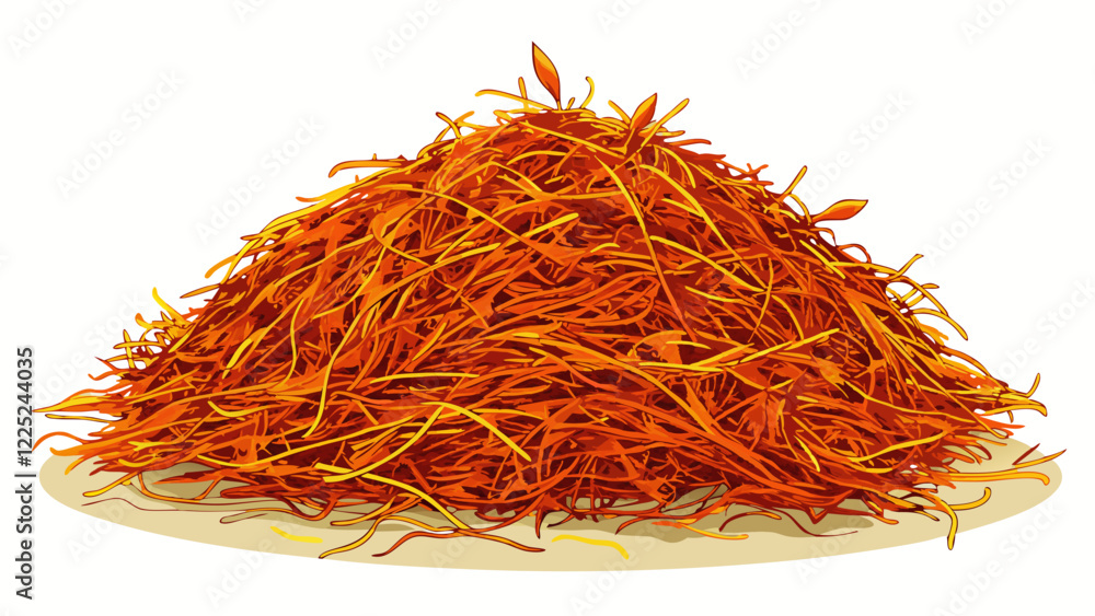 Fototapeta premium Pile of saffron threads an isolated on white background