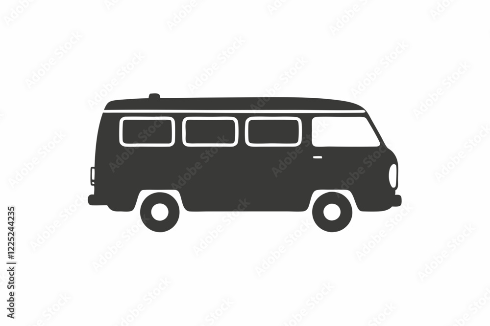 Adventure Van Silhouette on White Background Vector
Adventure Van Silhouette on White Background Vector
