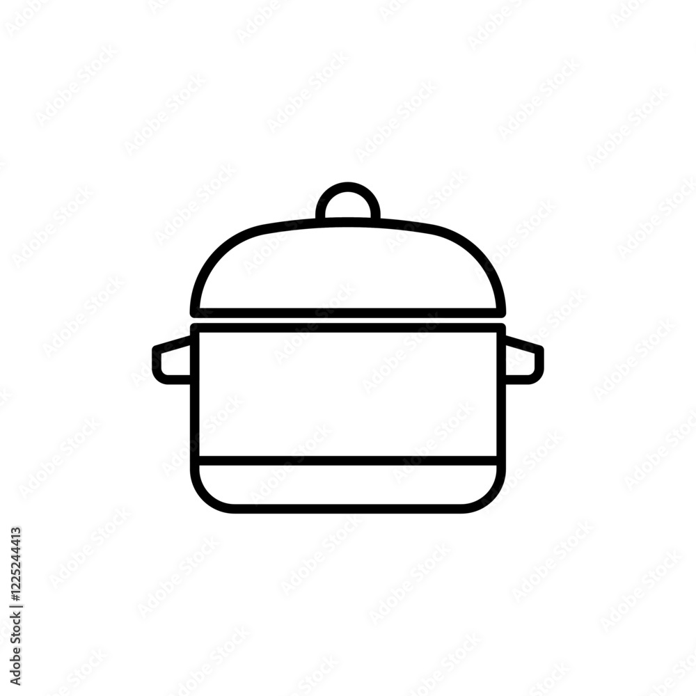 Pot icon Flat vector set outline Pot icon Flat vector set outline