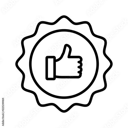 Quality certificate icon Flat vector set outline