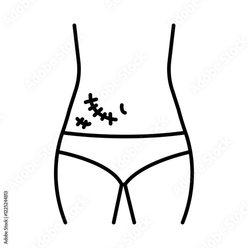 Scar Removal icon Flat vector set outline