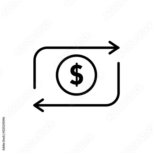 simple cash flow icon Flat vector set outline