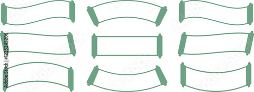 巻物のフレーム9種セット　グリーン