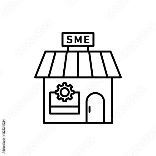 SME icon Flat vector set outline