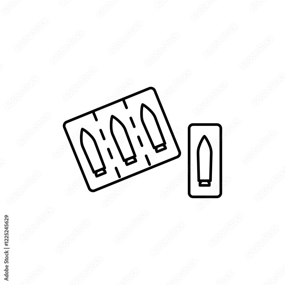 Obraz premium Suppository package line icon Flat vector set outline