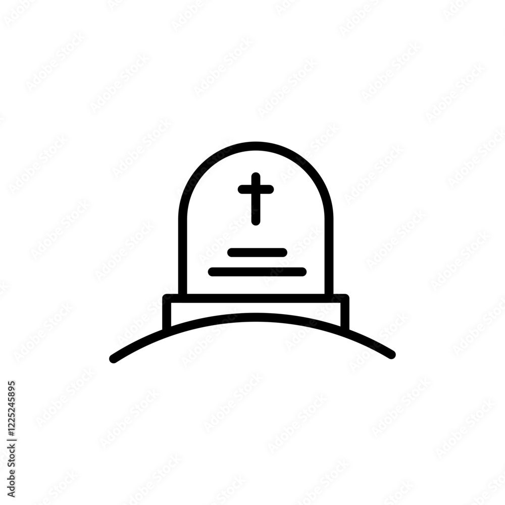 Tombstone icon Flat vector set outline Tombstone icon Flat vector set outline