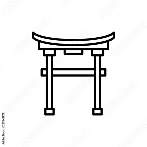 Torii gate icon Flat vector set outline