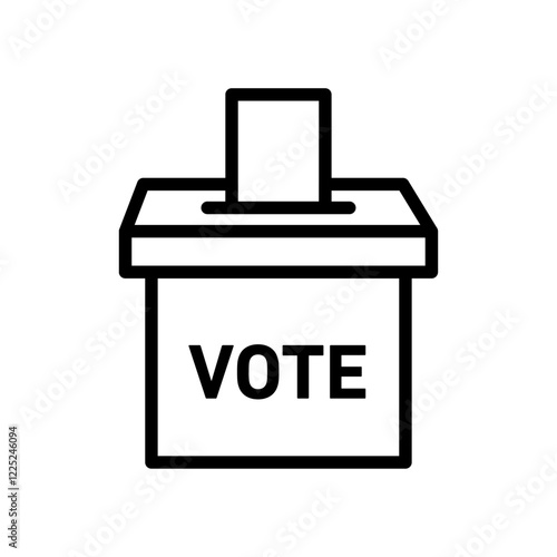 voting ballot box icon Flat vector set outline