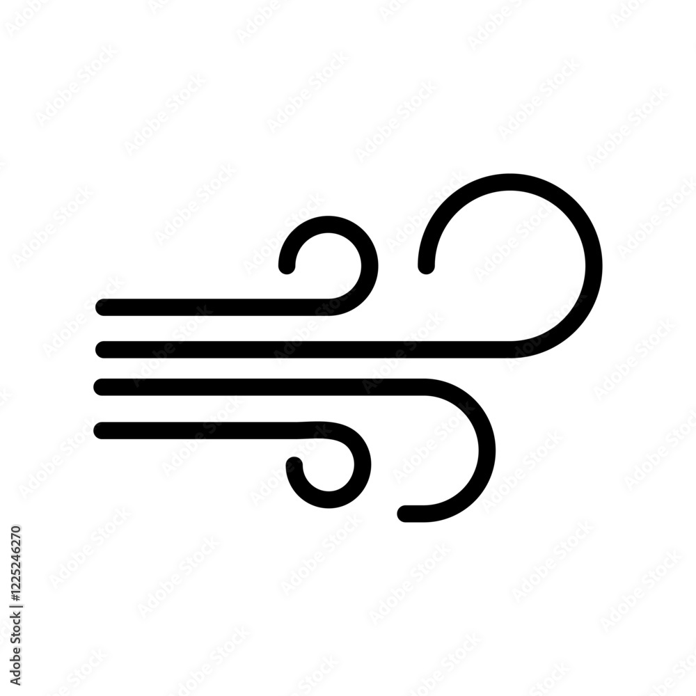 Wind icon Flat vector set outline Wind icon Flat vector set outline