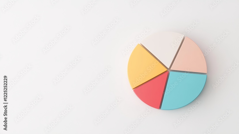 Modern Minimalist Pie Chart with Three Distinct Sections on a Light Background for Data Visualization Modern Minimalist Pie Chart with Three Distinct Sections on a Light Background for Data Visualization