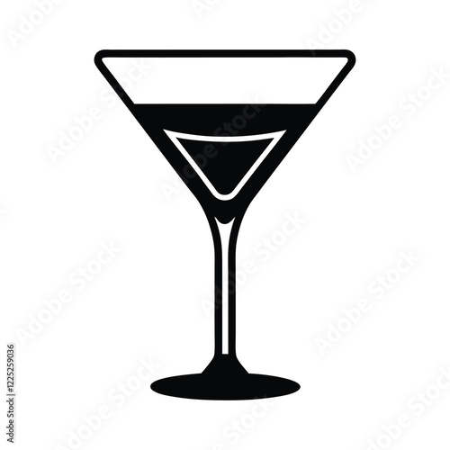 martini glass with ice