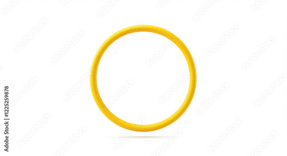 Yellow Ring on White Background Simple Minimalist Design Yellow Ring on White Background Simple Minimalist Design