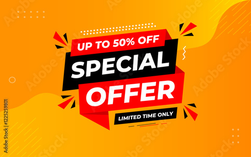 Special offer vector design template, Sale Banner tag, special offer discount label, Limited time special offer banner for marketing promotion, retail, store, shop, online store, or website.