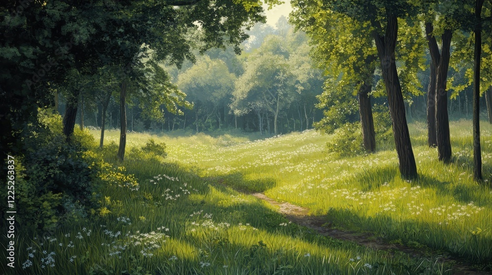 Fototapeta premium the grass is young fresh in the morning in the field