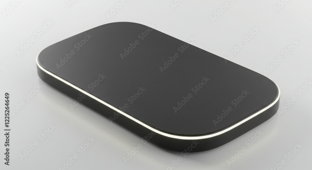 Modern Black Rectangular Pad with Rounded Edges and White Border Modern Black Rectangular Pad with Rounded Edges and White Border