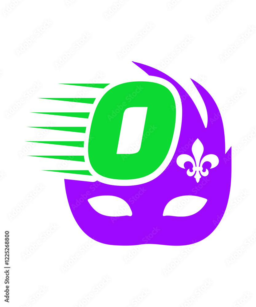 Mardi Grass Monogram Alphabet O Mardi Grass Monogram Alphabet O