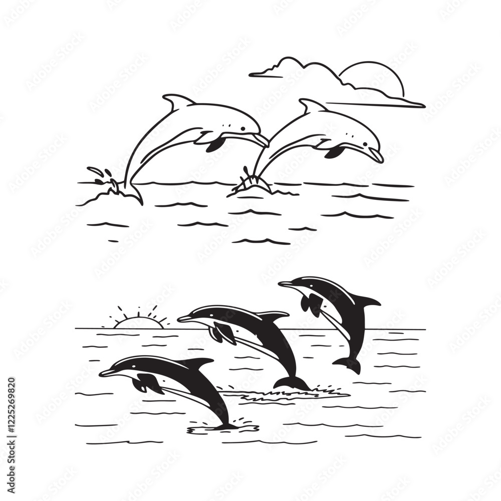 Naklejka premium Dolphin jumping in the sea