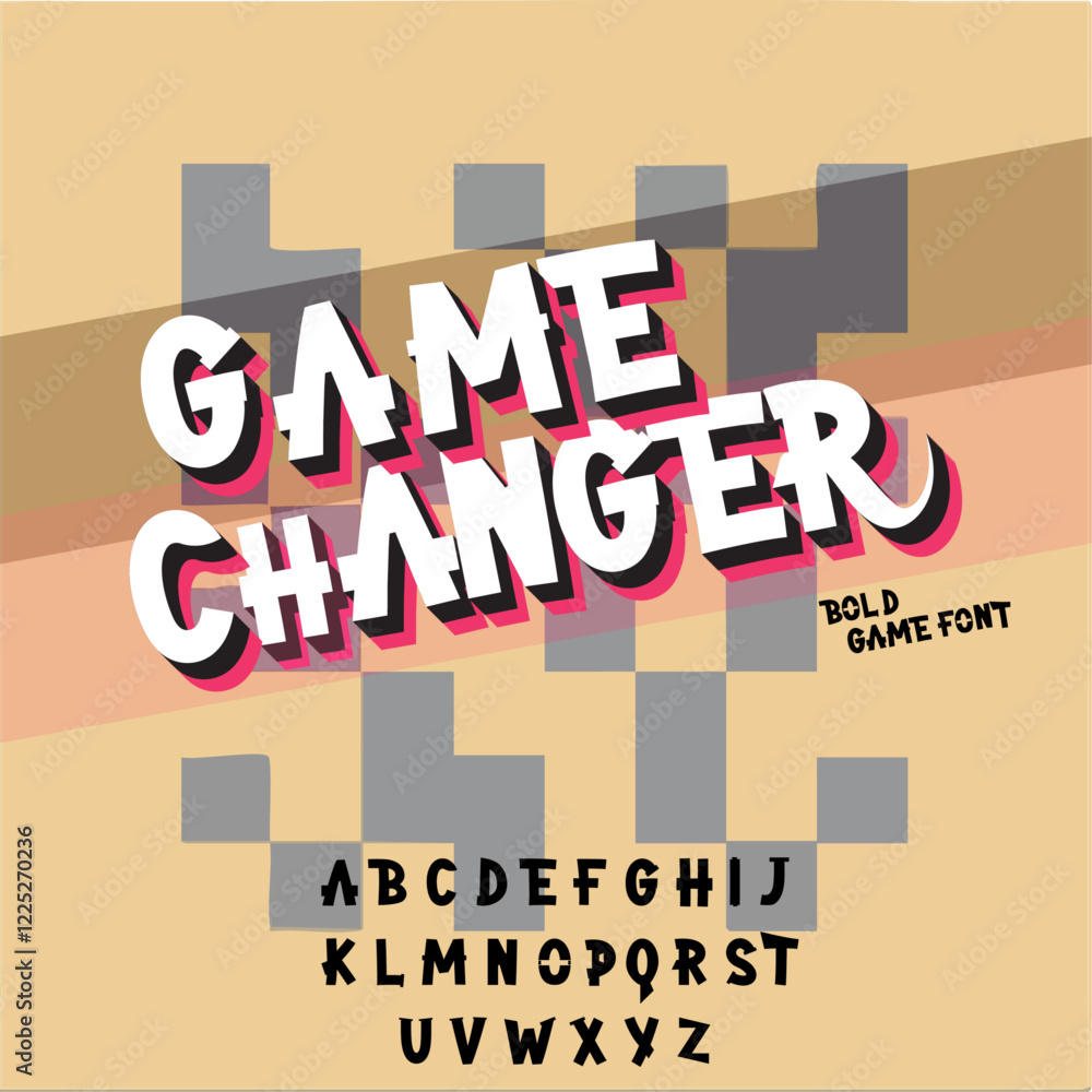 Fototapeta premium game booster Bold type gaming font