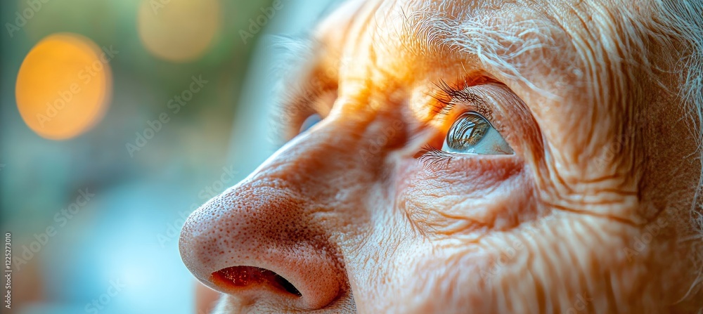 Wrinkles Tell a Story Close-Up of an Elderly Woman s Expressive Face, With Room for Text Wrinkles Tell a Story Close-Up of an Elderly Woman s Expressive Face, With Room for Text
