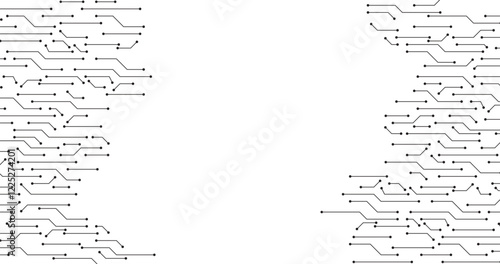 electronic modern lines connecting to others in transparent background template