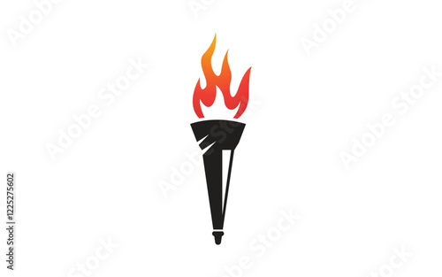 Torch fire flame vector icon illustration design