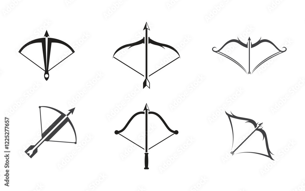 Crossbow Vector icon Logo design illustration Template Crossbow Vector icon Logo design illustration Template